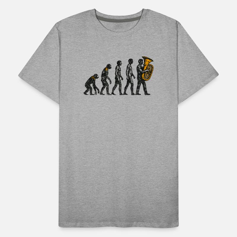 Évolution vers le design grunge du joueur de tuba T-shirt bio Premium Homme