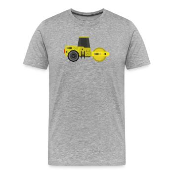 Rouleau compresseur - T-shirt bio Premium Homme - gris chiné - Devant - Damien (186cm)