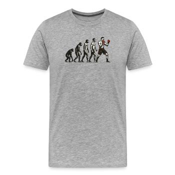 Évolution vers un combattant de MMA dans le style grunge - T-shirt bio Premium Homme - gris chiné - Devant - Damien (186cm)