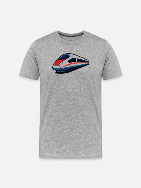 Neon lines high-speed train - Men's Premium Organic T-Shirt - heather grey