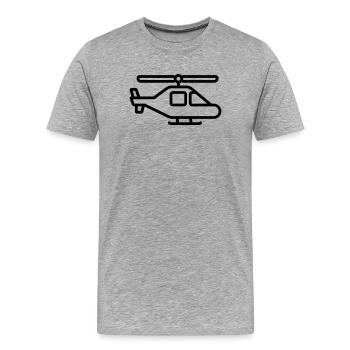 hélicoptère - T-shirt bio Premium Homme - gris chiné - Devant - Damien (186cm)