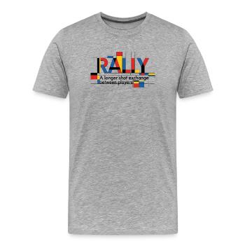 Tennis rally, fans long rallies - Men's Premium Organic T-Shirt - heather grey - Front - Damien (186cm)