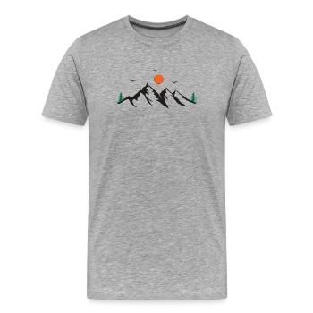 Gebirge - Männer Premium Bio T-Shirt - Grau meliert - Vorne - Damien (186cm)