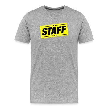 Membre du personnel - T-shirt bio Premium Homme - gris chiné - Devant - Damien (186cm)
