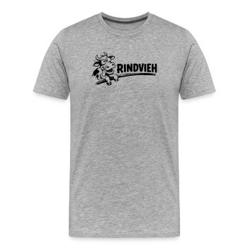 Rindvieh - Männer Premium Bio T-Shirt - Grau meliert - Vorne - Damien (186cm)