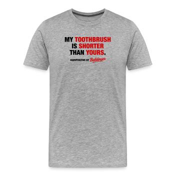 Zahnbürste - Männer Premium Bio T-Shirt - Grau meliert - Vorne - Damien (186cm)