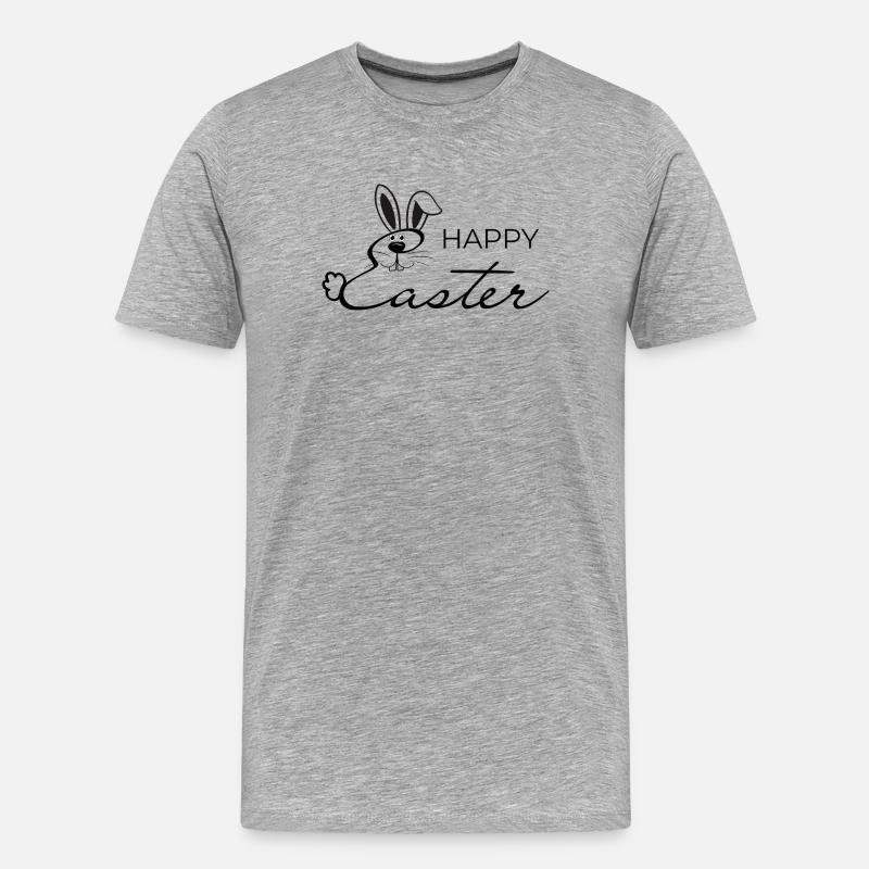 Happy Easter - Männer Premium Bio T-Shirt - Grau meliert