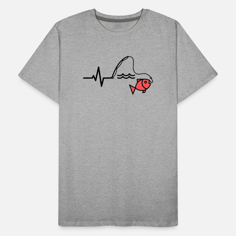 Silhouette du poisson à canne à pêche ECG T-shirt bio Premium Homme