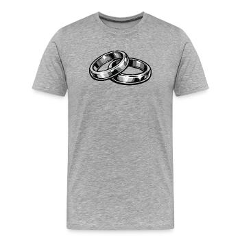 Eheringe Hochzeitsringe - Männer Premium Bio T-Shirt - Grau meliert - Vorne - Damien (186cm)
