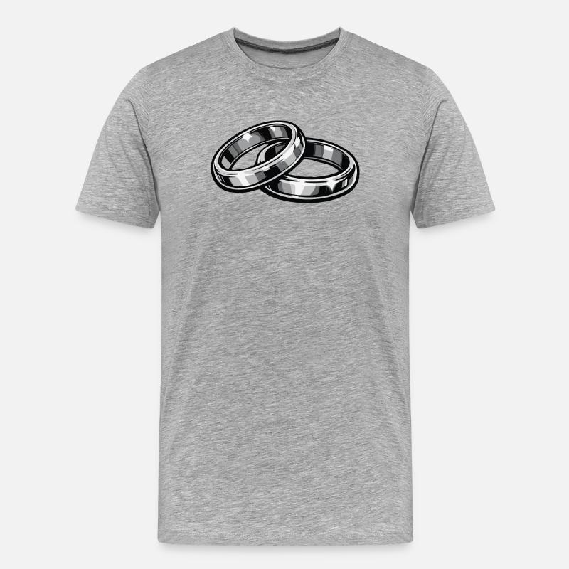 Eheringe Hochzeitsringe - Männer Premium Bio T-Shirt - Grau meliert