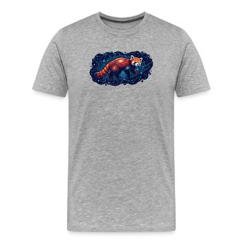 Cosmic Red Panda Constellation Constellation - Men's Premium Organic T-Shirt - heather grey - Front - Damien (186cm)
