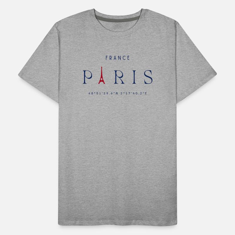 Pariser Blauer Eiffelturm Rot Männer Premium Bio T-Shirt