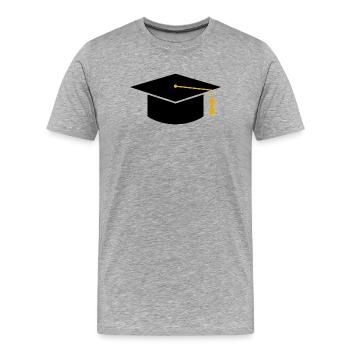Casquette de remise des diplômes - T-shirt bio Premium Homme - gris chiné - Devant - Damien (186cm)