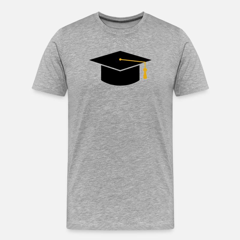 Abschlussmütze - Männer Premium Bio T-Shirt - Grau meliert