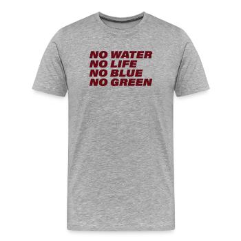 WATER - Männer Premium Bio T-Shirt - Grau meliert - Vorne - Damien (186cm)