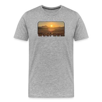 Wadi Rum Sonnenuntergang - Männer Premium Bio T-Shirt - Grau meliert - Vorne - Damien (186cm)