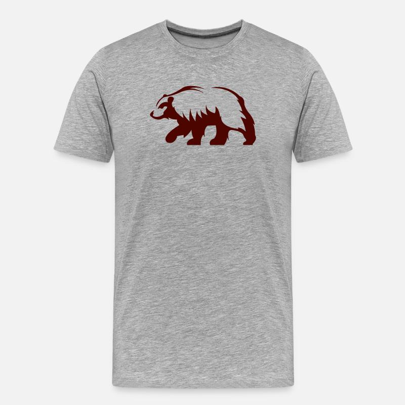 Waldbär Silhouette - Männer Premium Bio T-Shirt - Grau meliert