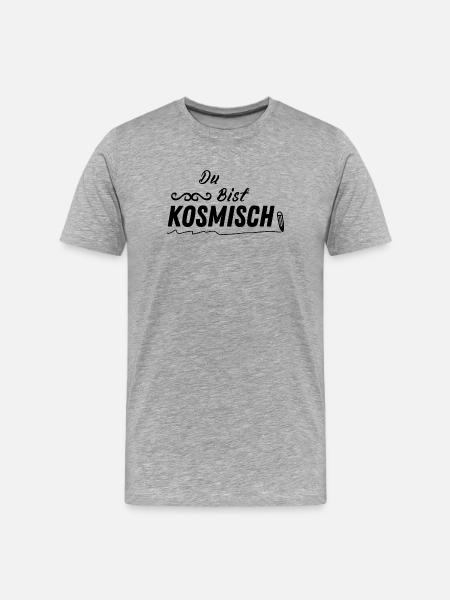 KOSMISCH – Spirituelles Geschenk Mode - Männer Premium Bio T-Shirt - Grau meliert