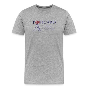 Eiffelturm Abbildung mit Inschrift - Männer Premium Bio T-Shirt - Grau meliert - Vorne - Damien (186cm)