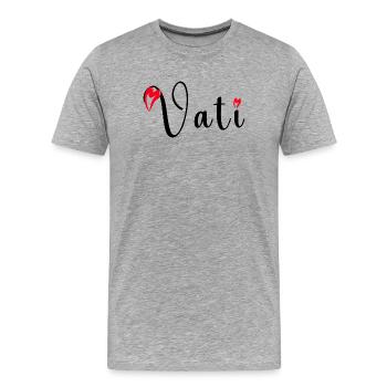Father's Day Papa Love with Tender Hearts VATI - Men's Premium Organic T-Shirt - heather grey - Front - Damien (186cm)