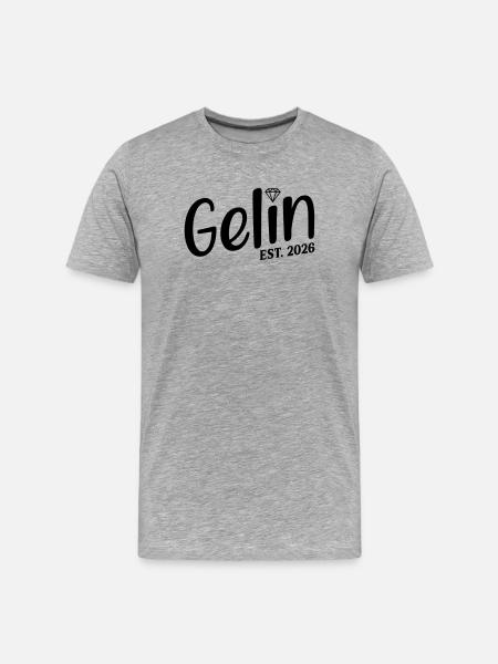 Turkish Wedding 2026 Gelin - Men's Premium Organic T-Shirt - heather grey