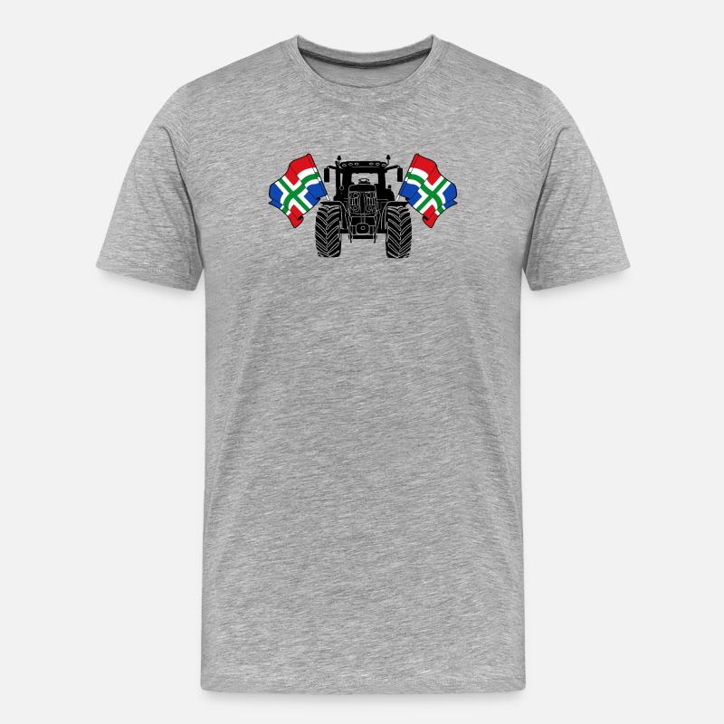 Groningen_Tractor_Pride - Männer Premium Bio T-Shirt - Grau meliert