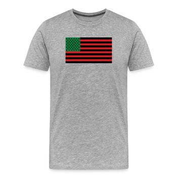 African American flag - Men's Premium Organic T-Shirt - heather grey - Front - Damien (186cm)
