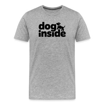 Doge Inside Dog Motif - T-shirt bio Premium Homme - gris chiné - Devant - Damien (186cm)