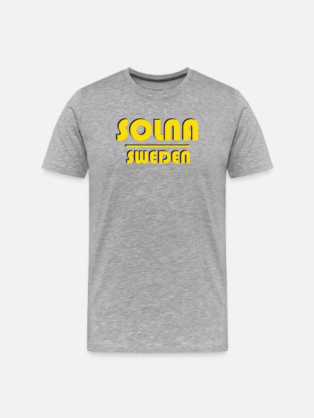 Solna Suède Typographie rétro - T-shirt bio Premium Homme - gris chiné