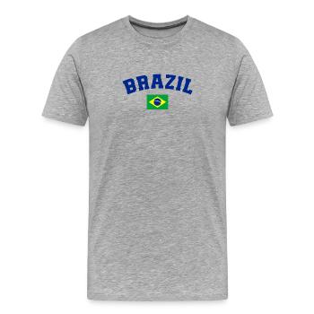 Flagge Brasiliens Brasilien - Männer Premium Bio T-Shirt - Grau meliert - Vorne - Damien (186cm)
