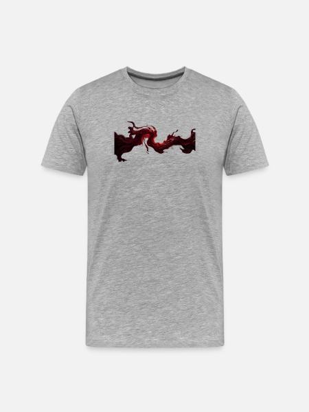 Abstract Dark Blood Red Fluid - Men's Premium Organic T-Shirt - heather grey