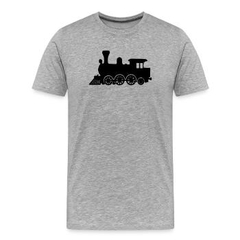 Zug Lokomotive - Männer Premium Bio T-Shirt - Grau meliert - Vorne - Damien (186cm)