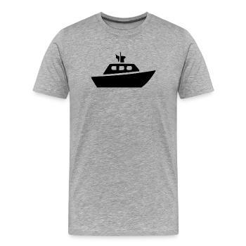 Cadeau de voyage en bateau par bateau - T-shirt bio Premium Homme - gris chiné - Devant - Damien (186cm)