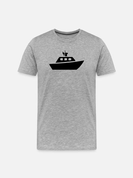 Schiff Boot Reise Geschenk - Männer Premium Bio T-Shirt - Grau meliert