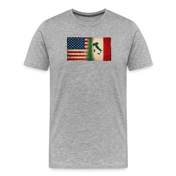 Italiens Fier Identité Amitié États-Unis Italie - T-shirt bio Premium Homme - gris chiné - Devant - Damien (186cm)