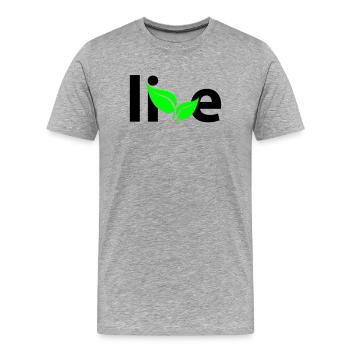 Live - Männer Premium Bio T-Shirt - Grau meliert - Vorne - Damien (186cm)