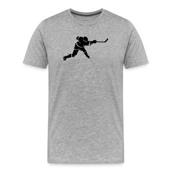 Eishockey - Männer Premium Bio T-Shirt - Grau meliert - Vorne - Damien (186cm)