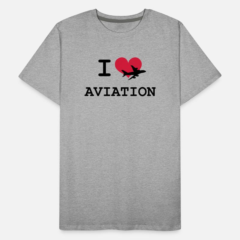 I Love Aviation [Pilot] Männer Premium Bio T-Shirt