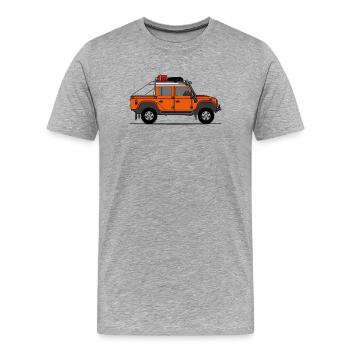 Defender Double Cab Offroad Orange - Men's Premium Organic T-Shirt - heather grey - Front - Damien (186cm)
