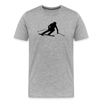 Skiing Ski jumping winter sports Super G - Men's Premium Organic T-Shirt - heather grey - Front - Damien (186cm)