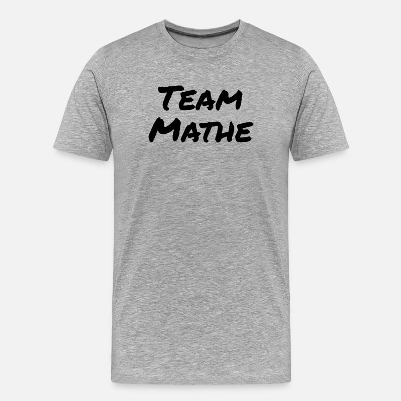 Team Mathe - Männer Premium Bio T-Shirt - Grau meliert