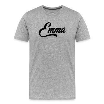 Emma Name  - Männer Premium Bio T-Shirt - Grau meliert - Vorne - Damien (186cm)