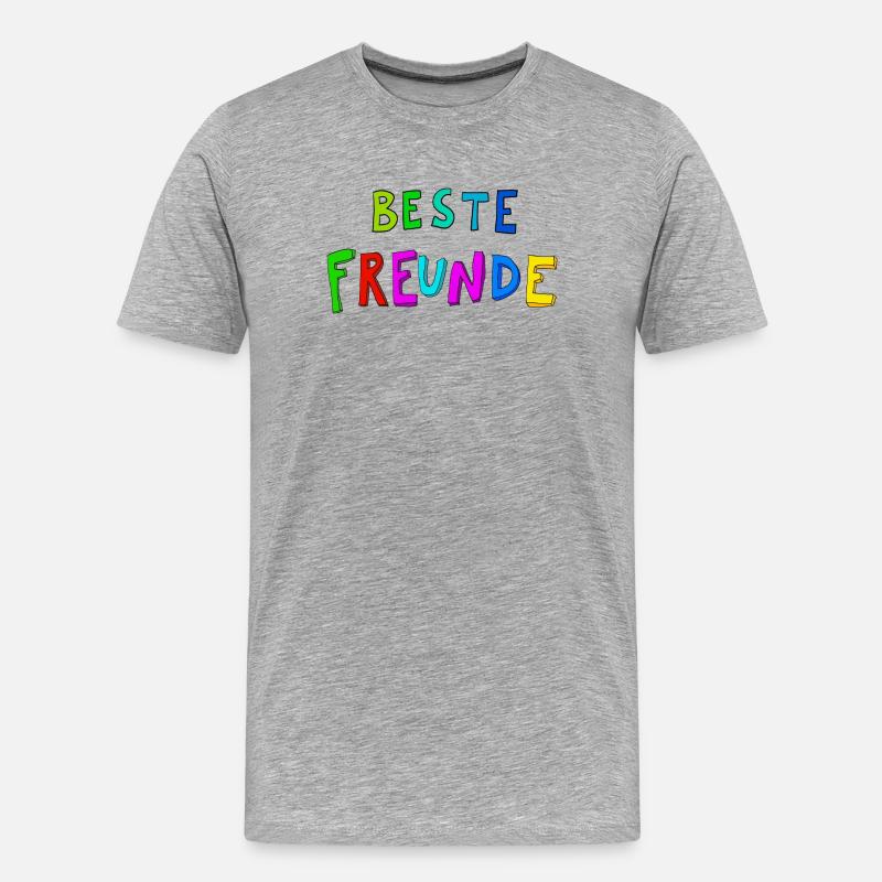 Beste Freunde Farbexplosion - Männer Premium Bio T-Shirt - Grau meliert