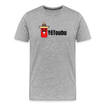 YéToubu - Humour youtube - Humour Apéro - T-shirt bio Premium Homme - gris chiné - Devant - Damien (186cm)
