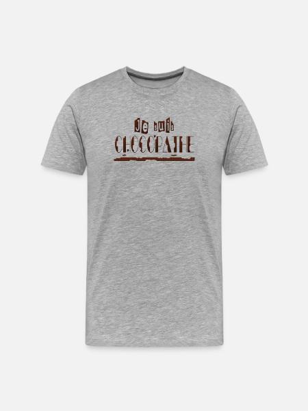 Je suis chocopathe - T-shirt bio Premium Homme - gris chiné