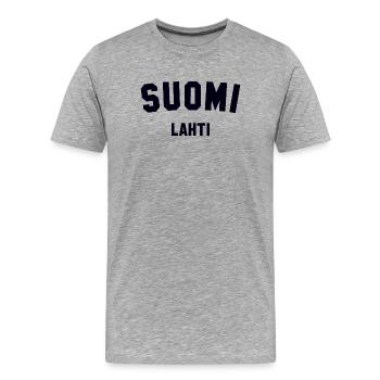 LAHTI Soumi Finlande Finlande - T-shirt bio Premium Homme - gris chiné - Devant - Damien (186cm)