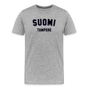 TAMPERE Soumi Finlande - T-shirt bio Premium Homme - gris chiné - Devant - Damien (186cm)