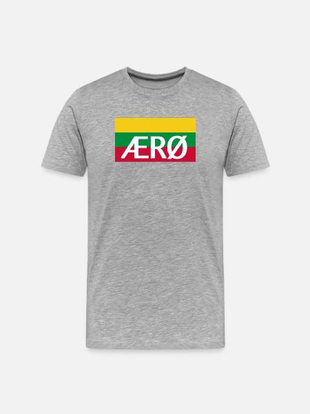 Ærø Flag Danmark Ø Flag Ærø - Herre Premium T-shirt økologisk - grå meleret