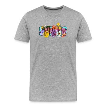 Blaue Quelle - Männer Premium Bio T-Shirt - Grau meliert - Vorne - Damien (186cm)