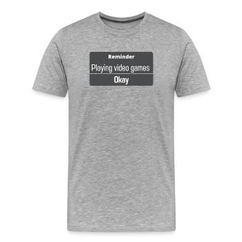 Playing video games - Men's Premium Organic T-Shirt - heather grey - Front - Damien (186cm)